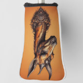 Oranje Steampunk Giraffe, Golf Putter Hoesje Golfheadcover (Draai 90)