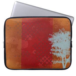 Oranje steampunk met Abstracte laptophoes Laptop Sleeve