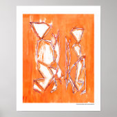 Oranje Stedelijke Pop in kunst | Abstract schilder Poster (Voorkant)