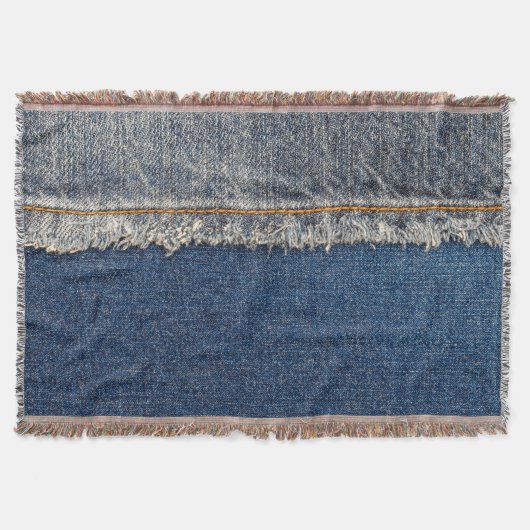 Oranje steek, dubbele denim patch. deken (Voorkant)