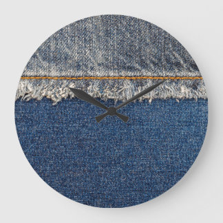 Oranje steek, dubbele denim patch. grote klok