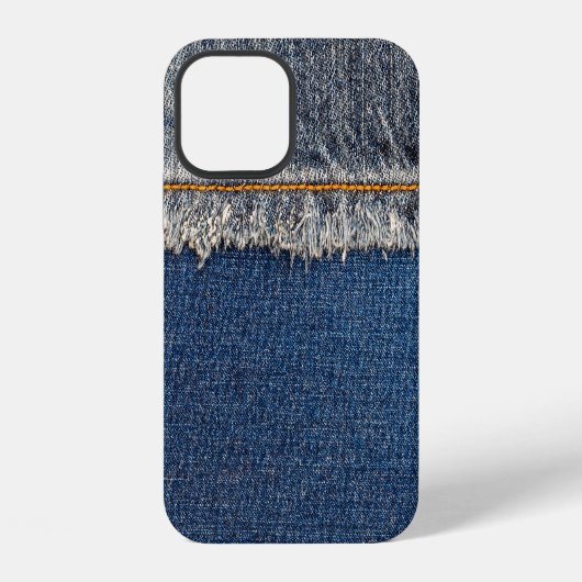 Oranje Steek, Dubbele Denim Patch. iPhone Hoesje (Achterkant)