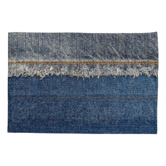 Oranje steek, dubbele denim patch. kussensloop (Achterkant)