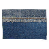 Oranje steek, dubbele denim patch. kussensloop (Voorkant)