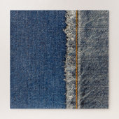 Oranje steek, dubbele denim patch. legpuzzel (Horizontaal)