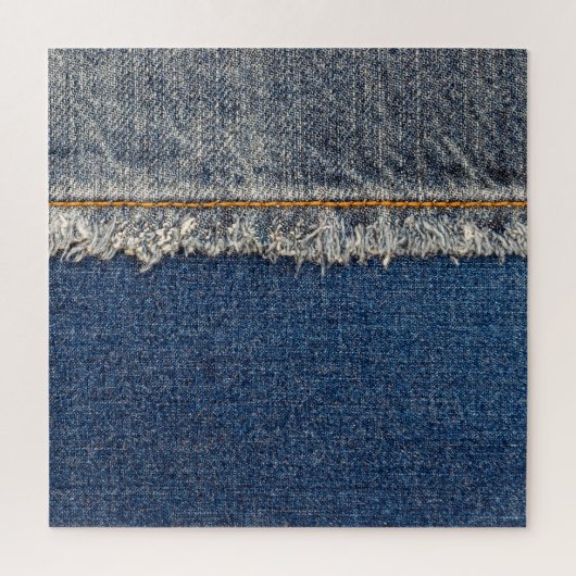 Oranje steek, dubbele denim patch. legpuzzel (Verticaal)