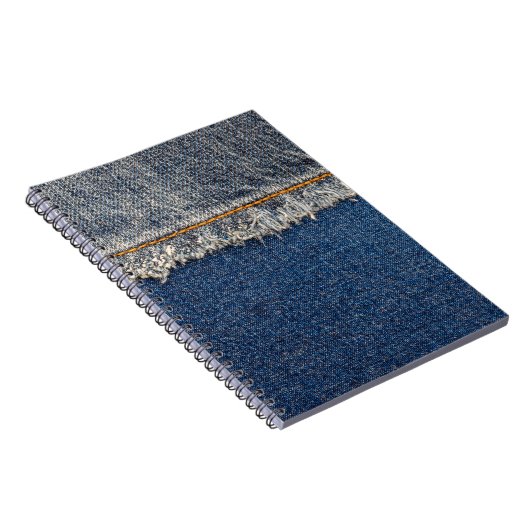 Oranje steek, dubbele denim patch. notitieboek (Rechterzijde)