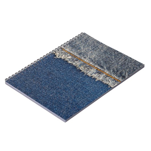 Oranje steek, dubbele denim patch. notitieboek (Linkerzijde)