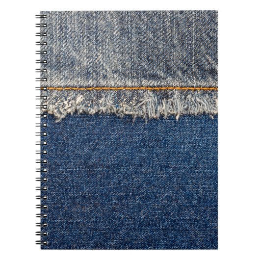 Oranje steek, dubbele denim patch. notitieboek (Voorkant)