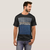 Oranje steek, dubbele denim patch. t-shirt (Voorkant volledig)