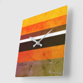  Oranje stenen Effect Horizontale rechthoeken Vierkante Klok (Hoek)