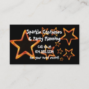 Oranje sterren : Fun/party/Event Visitekaartjes