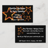 Oranje sterren : Fun/party/Event Visitekaartjes (Voorkant / Achterkant)