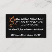 Oranje sterren : Fun/party/Event Visitekaartjes (Achterkant)