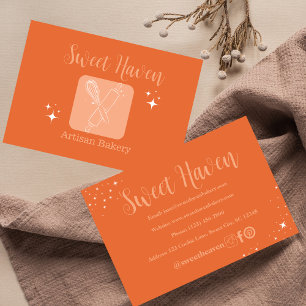 Oranje sterren koken gebruiksvoorwerp bakkerij visitekaartje