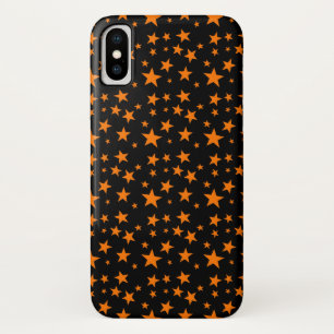 Oranje sterren op zwart   Halloween Fun iPhone X Hoesje