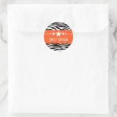 Oranje sterren Zebra Print Sweet 16 Sticker (Tas)