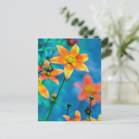 Oranje sterventilator briefkaart (Staand voorkant)