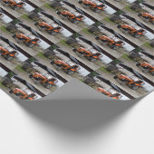 Oranje Steyr Tractor KL II Cadeaupapier (Hoek)