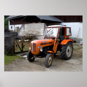 Oranje Steyr Tractor KL II Poster
