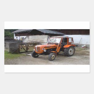 Oranje Steyr Tractor KL II Rechthoekige Sticker