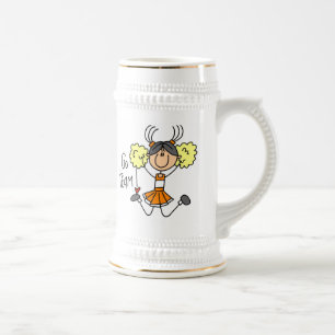 Oranje Stick Figure Cheerleader T-shirts en cadeau Bierpul