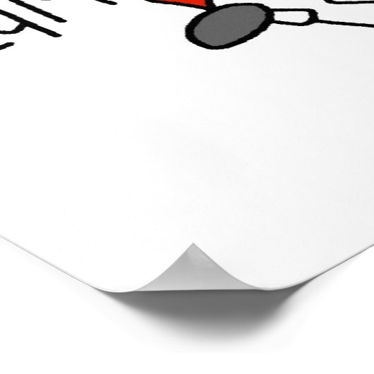 Oranje Stick Figuur Cheerleader t-shirts en cadeau Poster (Hoek)