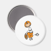 Oranje Stick Figuur Football Tshirts en geschenken Magneet (Voorkant / Achterkant)