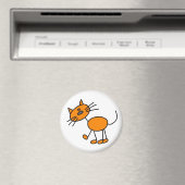 Oranje stick figuur kat magneet (Insitu (Vaatwasser))