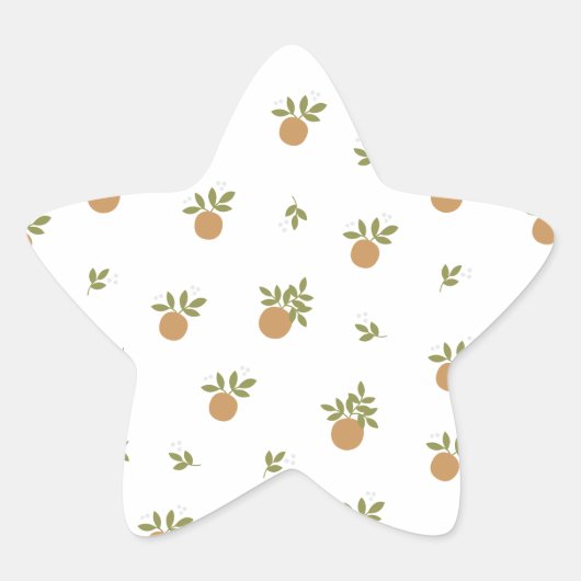 Oranje Sticker Vel 'Little Cutie' Feestje (Voorkant)