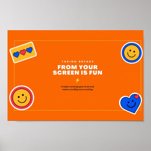 Oranje Stickers Grappig en Eigenzinnig Poster (Voorkant)