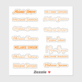 Oranje stijlvolle naam Halloween script handschrif Sticker