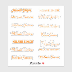 Oranje stijlvolle naam Halloween script handschrif Sticker