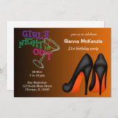 Oranje Stiletto's verjaardag Kaart (Voorkant / Achterkant)