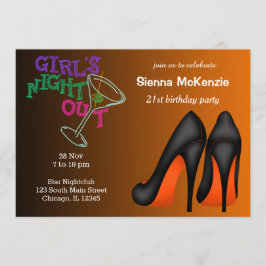 Oranje Stiletto's verjaardag Kaart