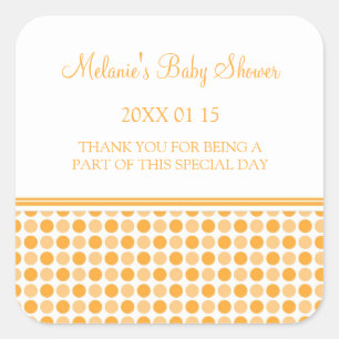 Oranje Stippen Baby shower begunstigen Stickers