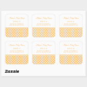 Oranje Stippen Baby shower begunstigen Stickers (Vel)