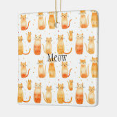 Oranje Stippen en Katten Medium Gift Bag Keramisch Ornament (Links)