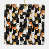 Oranje Stippen en Katten Medium Gift Bag Keramisch Ornament (Achterkant)