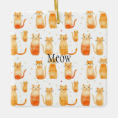 Oranje Stippen en Katten Medium Gift Bag Keramisch Ornament (Voorkant)