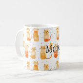 Oranje Stippen en Katten Medium Gift Bag Koffiemok (Voorkant links)