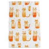 Oranje Stippen en Katten Medium Gift Bag Medium Cadeauzakje (Achterkant)