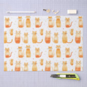 Oranje Stippen en Katten Medium Gift Bag Tissuepapier (Craft)