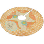 Oranje Stippen en sneeuwvlokken Aangepaste boomrok Kerstboom Rok (Gekanteld)