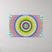 Oranje Stippen Mandala Circle Stretched Canvas Afd (Voorkant)