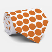 Oranje Stippen Modern White Stropdas (Opgerold)