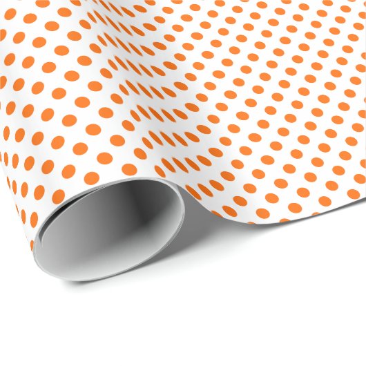 Oranje Stippen op Wit Cadeaupapier (Rol Hoek)