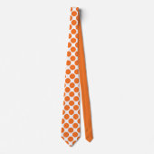 Oranje Stippen op Witte Maatwerk Das (Voorkant)