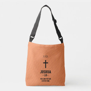 Oranje Stippen Patroon Bijbelhoofdstuk Vers Christ Crossbody Tas