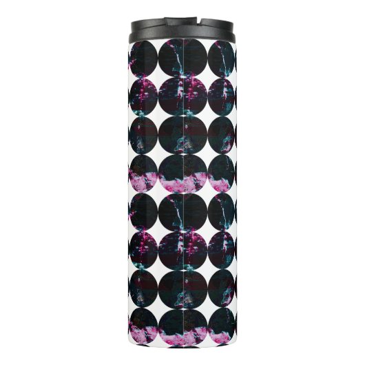 Oranje stippen. thermosbeker (Achterkant)